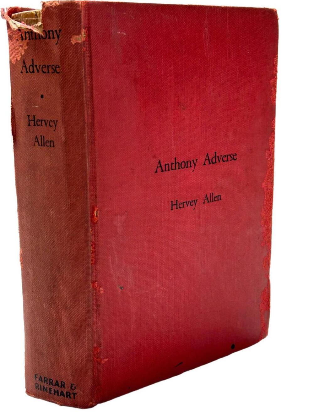 1933 Vintage Book Anthony Adverse Red hard Cover Book by Hervey Allen